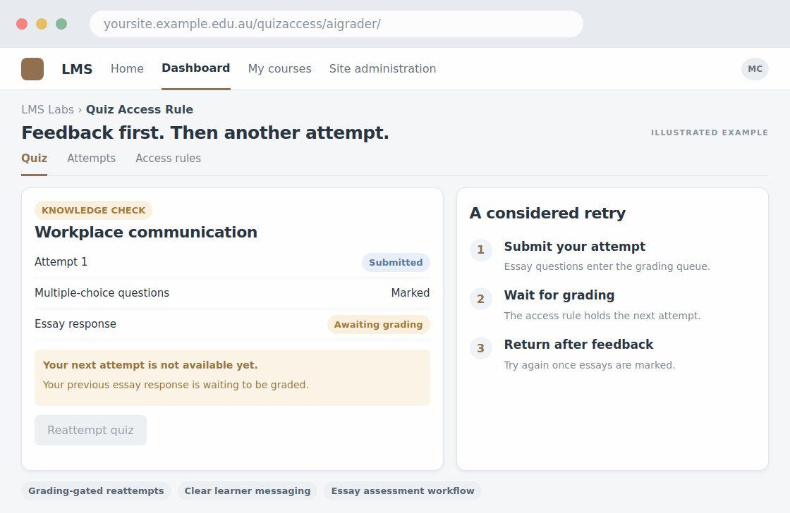 Quiz Access Rule preview